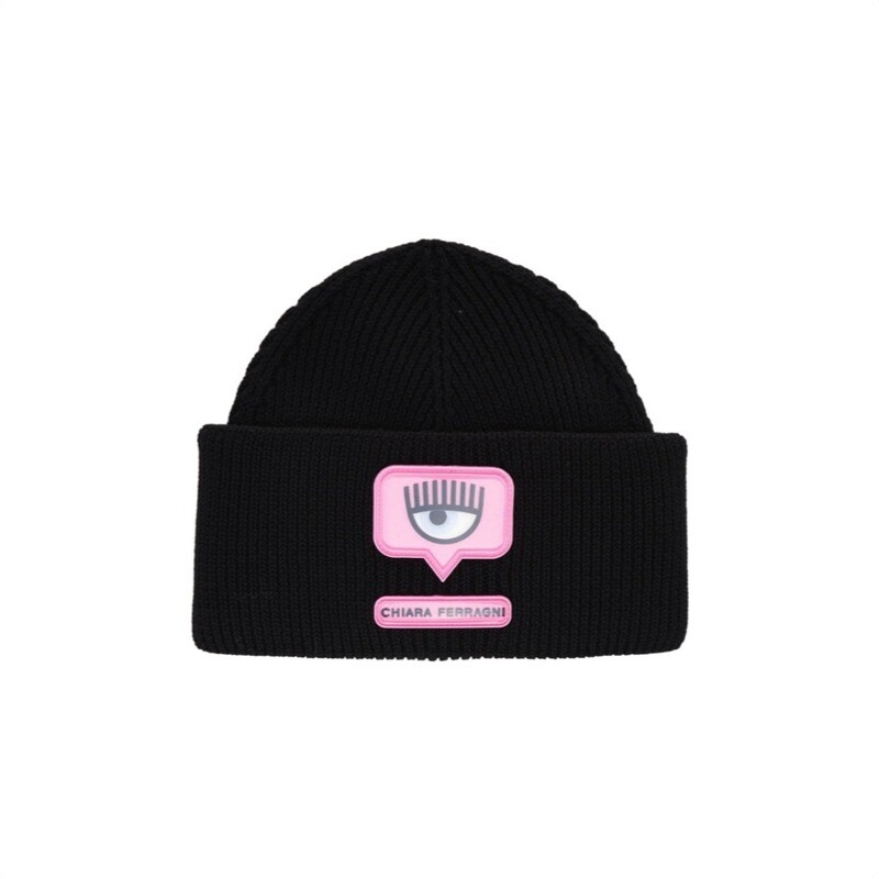 CHIARA FERRAGNI - Eye Like Patch Berretto - Black