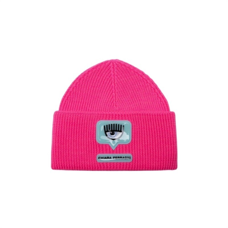 CHIARA FERRAGNI - Eye Like Patch Berretto - Fluorescent Pink