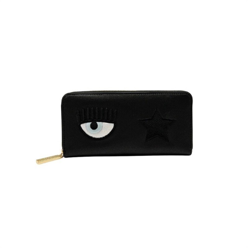 CHIARA FERRAGNI - Eye Star Logo Portafoglio grande - Black