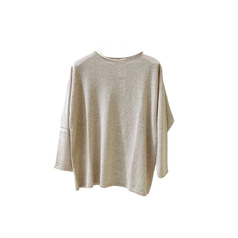 RIVIERA CASHMERE - Maglia Rasata Girocollo - Silver