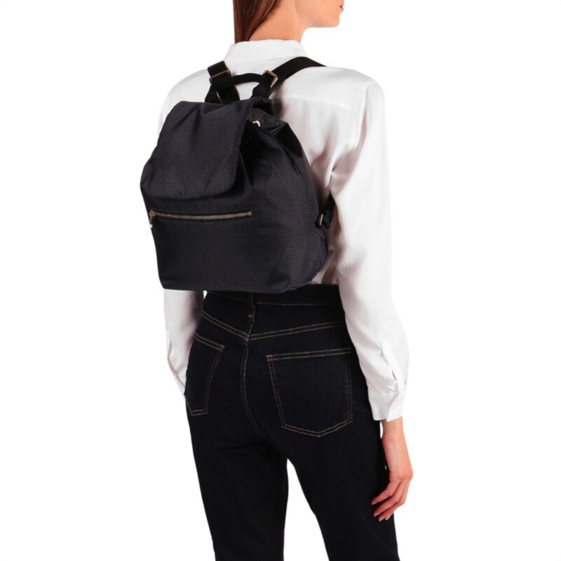 BORBONESE - Zaino Medium Nylon Riciclato OP - Dark Black