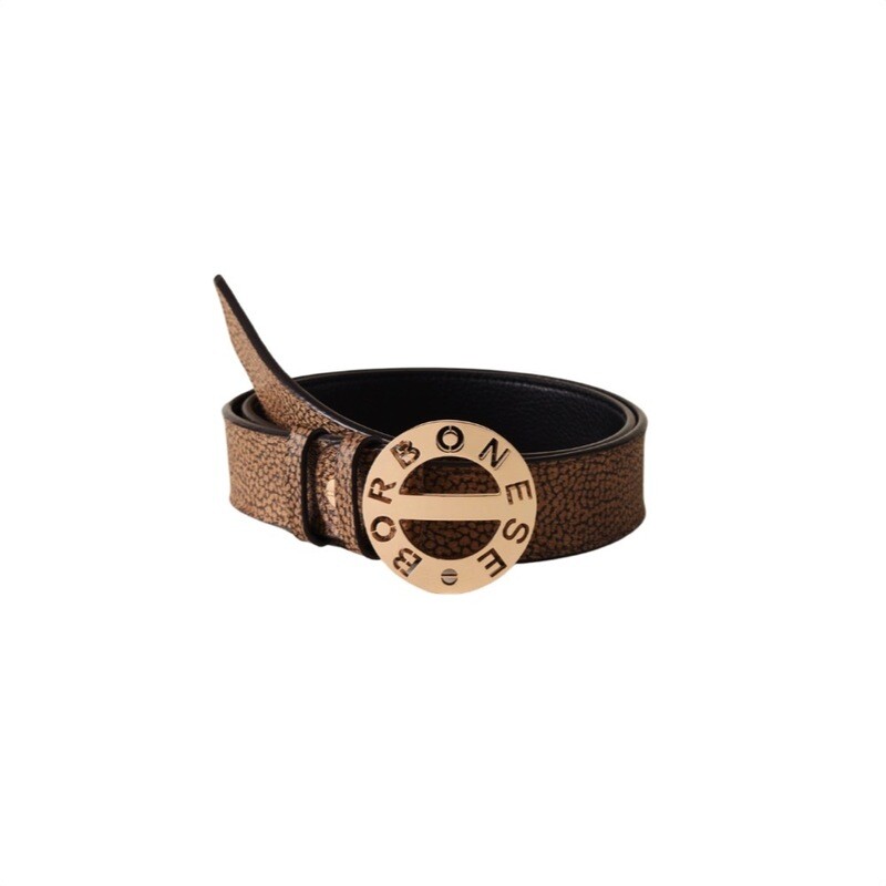 BORBONESE - Coated OP Cintura reversibile Vite &quot;B&quot; - Op Natural/Black