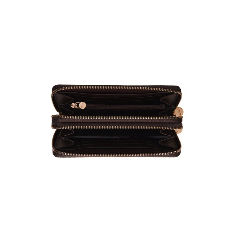 BORBONESE - Portafoglio Large Doppia Zip Around in Nylon Riciclato OP - Op Natural/Black