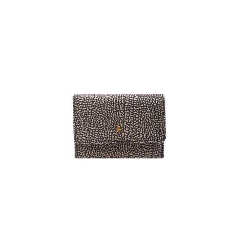 BORBONESE - Classica Portafoglio Patta Nylon Small - OP Natural/Black