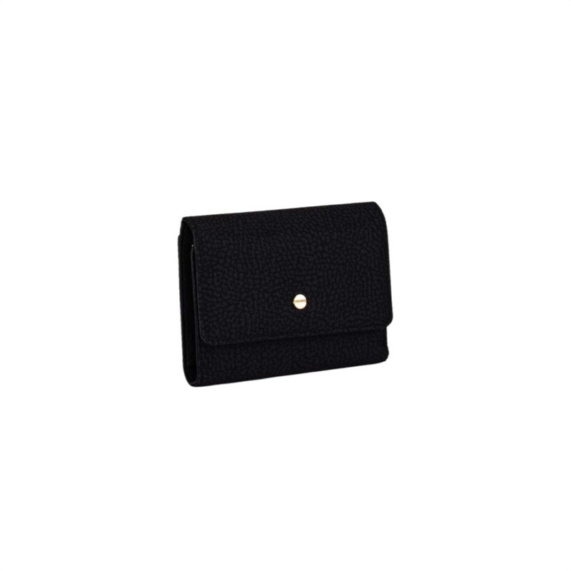 BORBONESE - Classica Portafoglio Patta Nylon Small - Dark Black