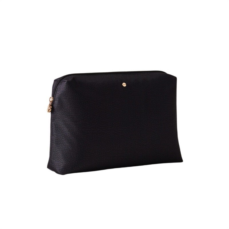 BORBONESE - Beauty Case Medium Nylon Riciclato OP - Dark Black