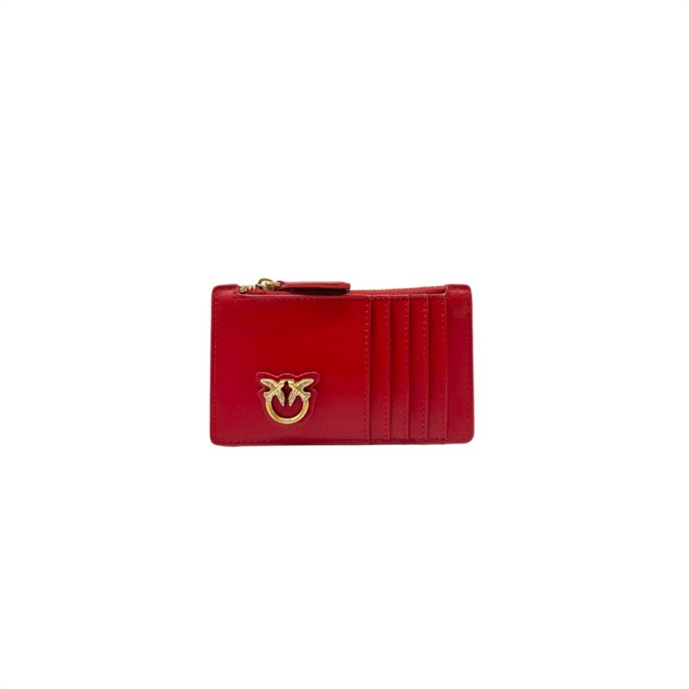 PINKO - Airone Credit Card Holder V Quilt - Ruby Red
