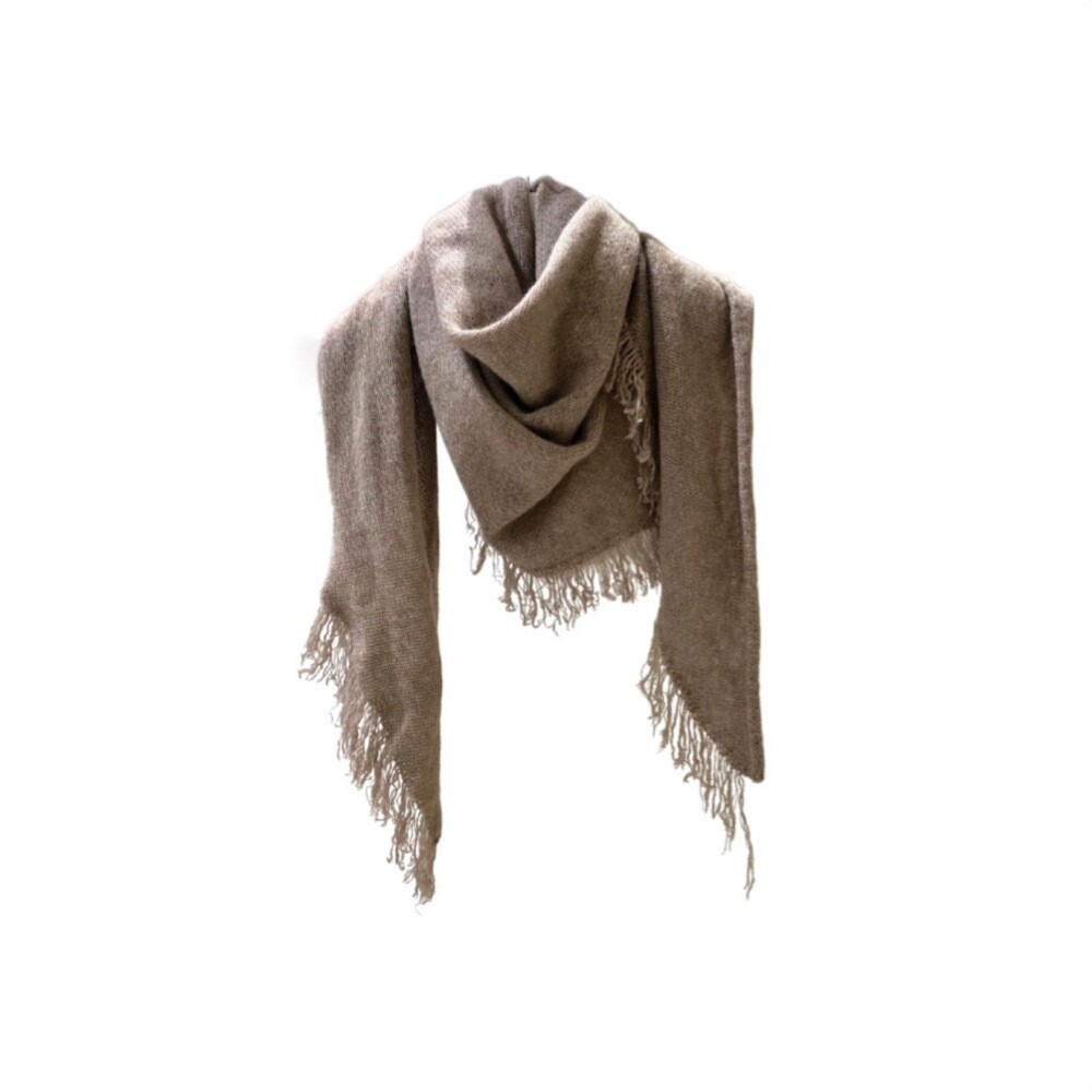 RIVIERA CASHMERE - Kefia rasata frange - Brown