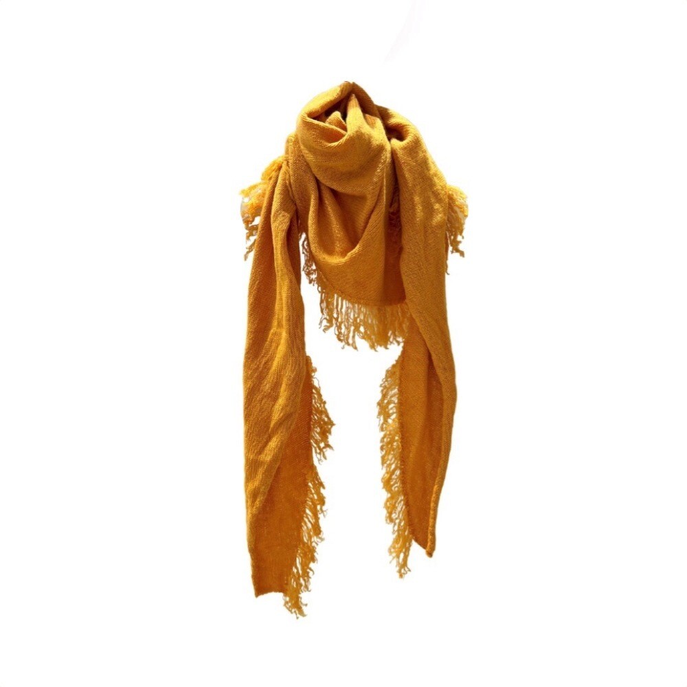 RIVIERA CASHMERE - Kefia rasata frange - Zucca