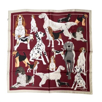 FURLA - Foulard Tortona Carrè cani 90x90 - Ciliegia