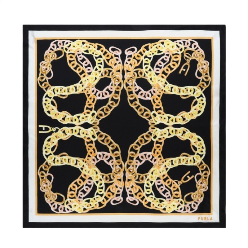 FURLA - Foulard Tortona Carrè Arco Catena 90x90 - Nero