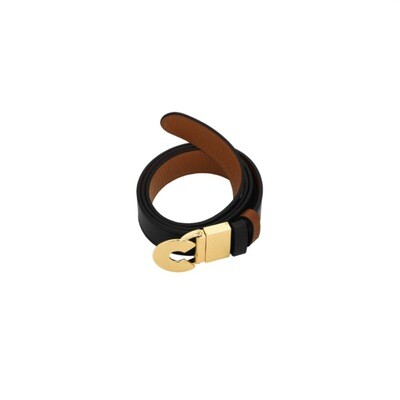 COCCINELLE - Cintura Logo C Reversibile - Noir/Brule
