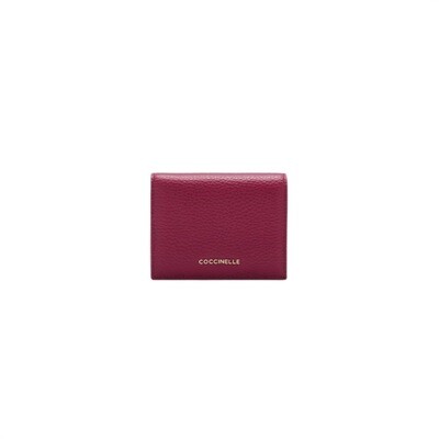 COCCINELLE - Metallic Soft Portafoglio Mini - Garnet Red