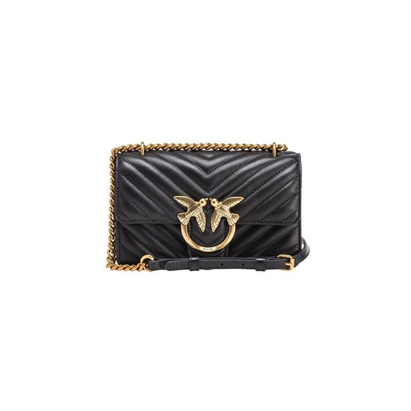 PINKO - Love One Mini Chevron - Black/Oro