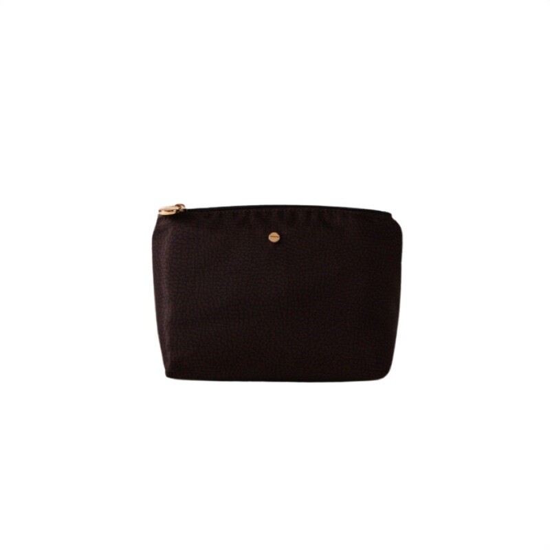 BORBONESE - Classica Busta Portatutto Nylon Medium - Dark Brown/Black