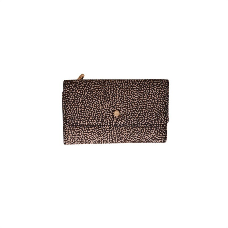 BORBONESE - Classica Portafoglio Patta Nylon Medium - OP Natural/Black