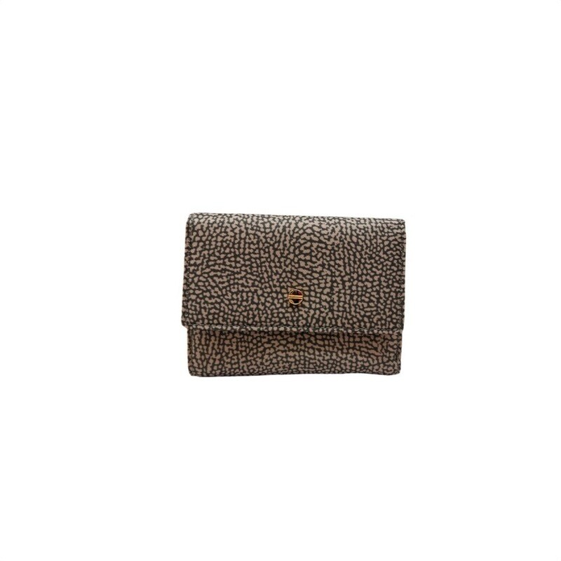 BORBONESE - Classica Portafoglio Patta Nylon Small - Clay/Grey
