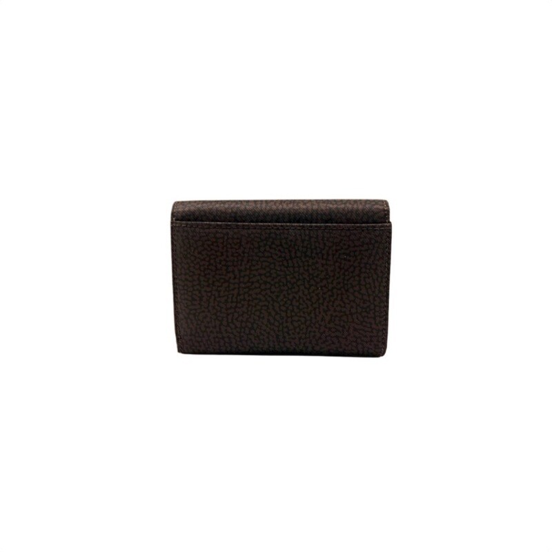 BORBONESE - Classica Portafoglio Patta Nylon Small - Dark Brown/Black