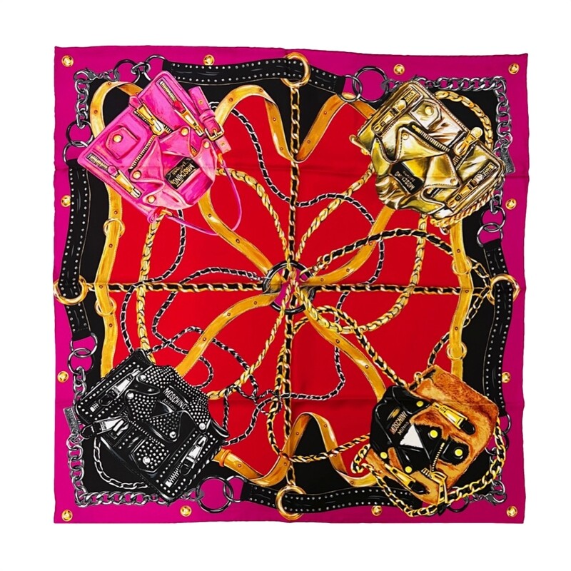 MOSCHINO - Foulard Catene 90x90 - Fuxia