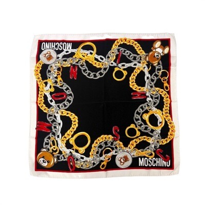 MOSCHINO - Foulard Catene 68x68 - Nero