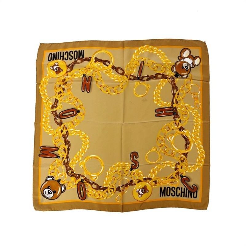 MOSCHINO - Foulard Catene 68x68 - Beige