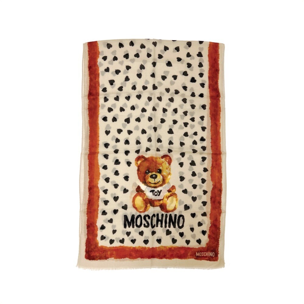 MOSCHINO - Sciarpa Orsetto Cuori - Beige