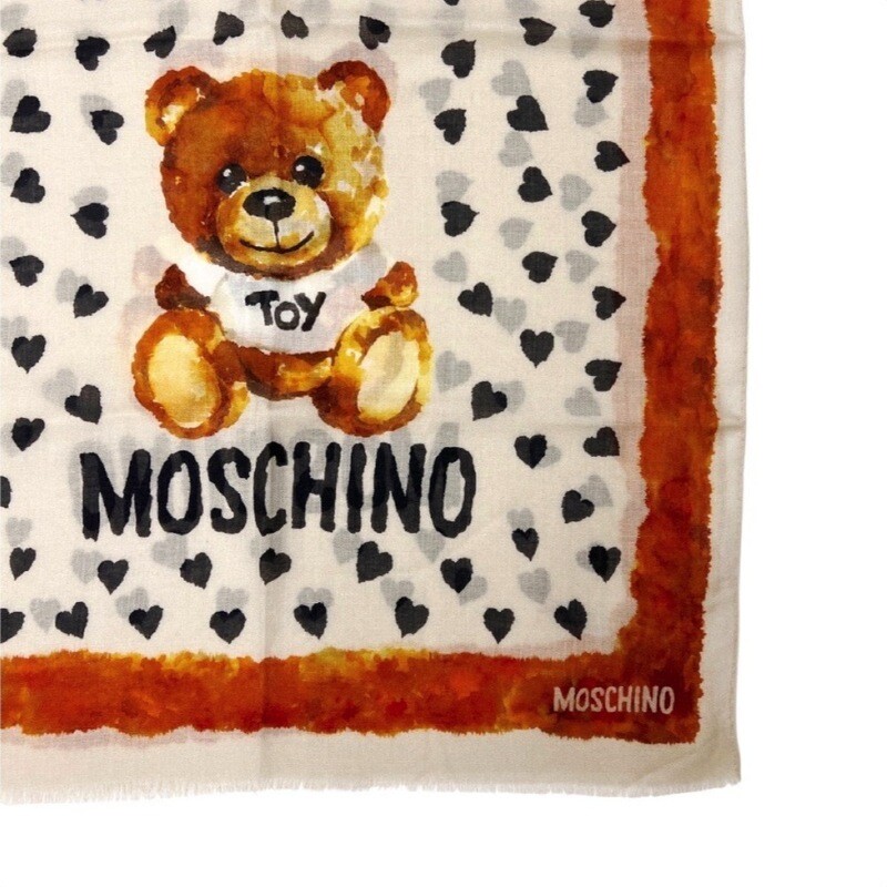 MOSCHINO - Sciarpa Orsetto Cuori - Beige