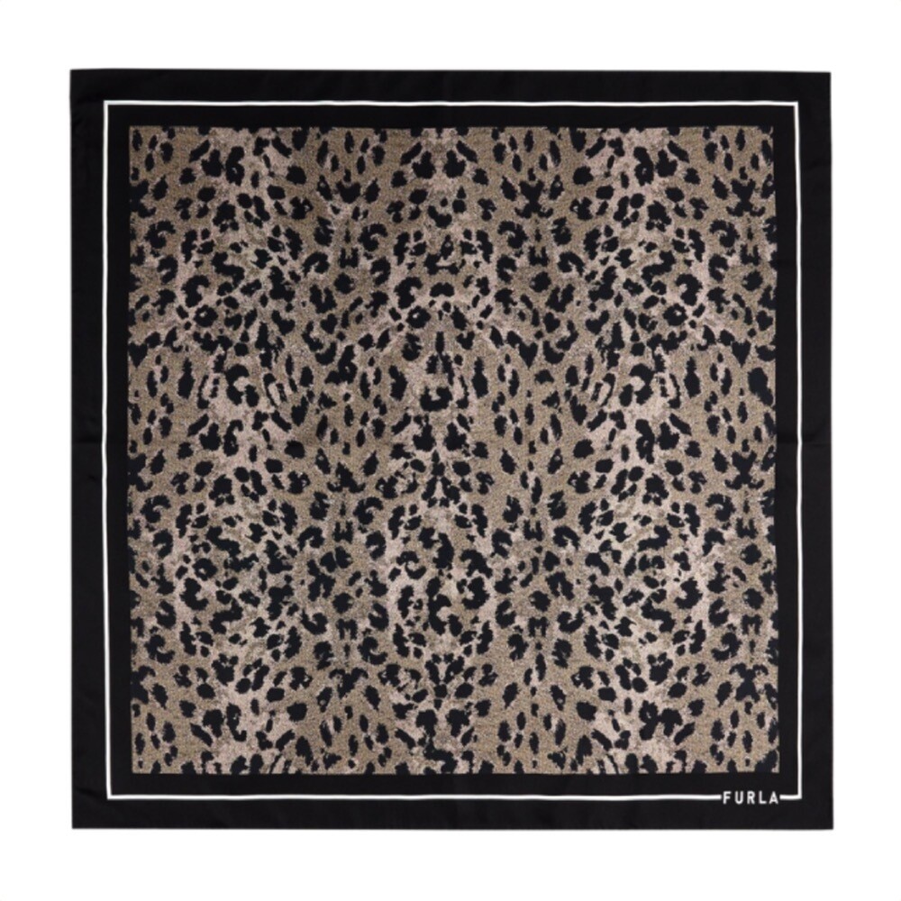 FURLA - Foulard Tortona Carrè Leopard 90x90 - Toni Nero