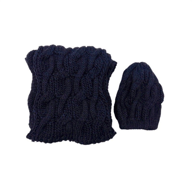 SG - Kit sciarpa e cappello Intreccio - Blu
