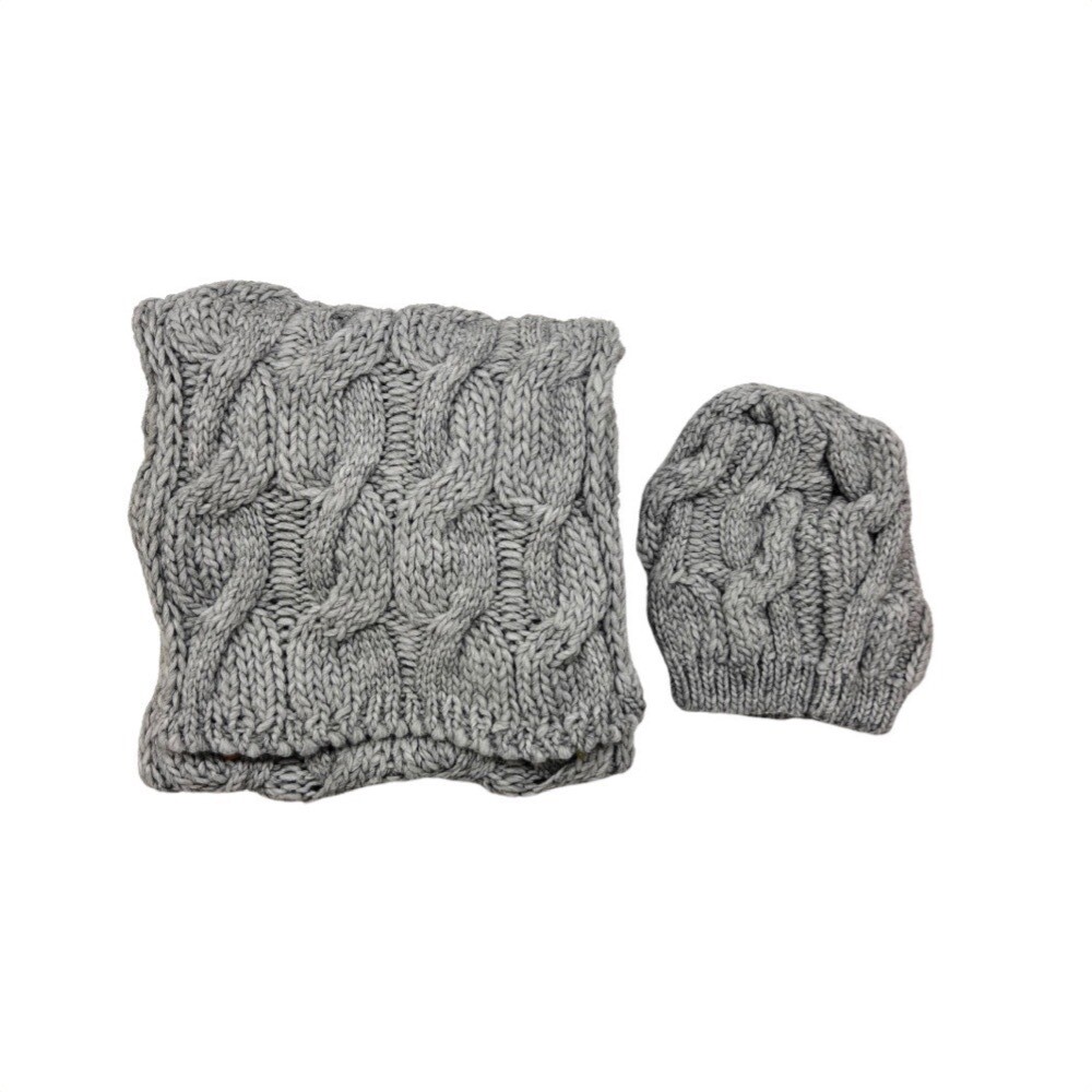 SG - Kit sciarpa e cappello Intreccio - Grigio