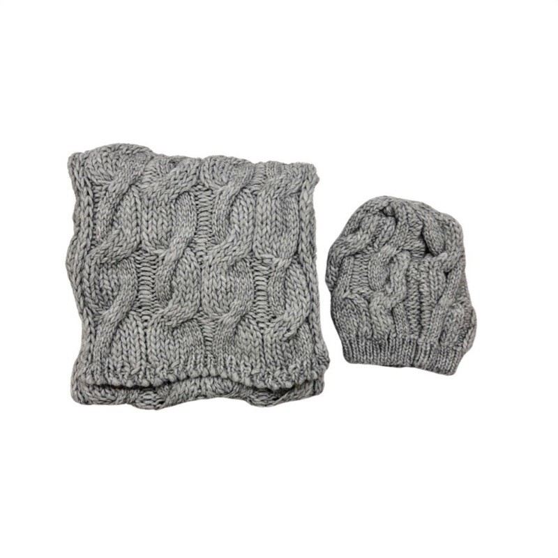SG - Kit sciarpa e cappello Intreccio - Grigio
