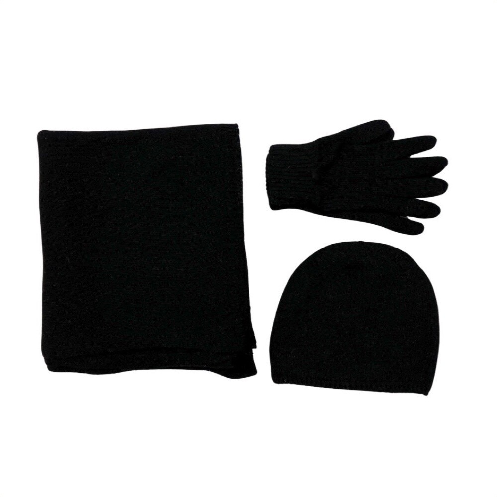 SG - Tris Kit sciarpa, cappello e guanti - Nero