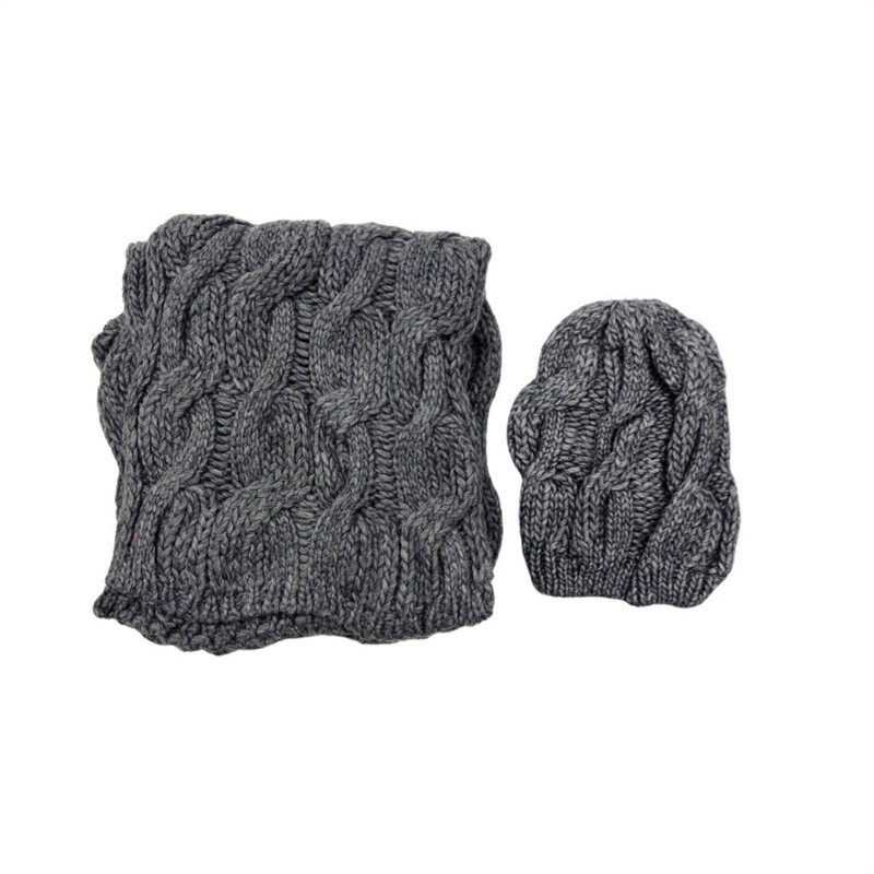 SG - Kit sciarpa e cappello Intreccio - Antracite