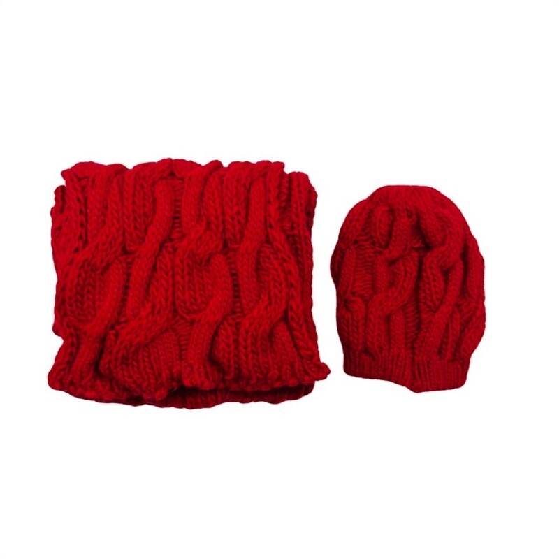 SG - Kit sciarpa e cappello Intreccio - Rosso