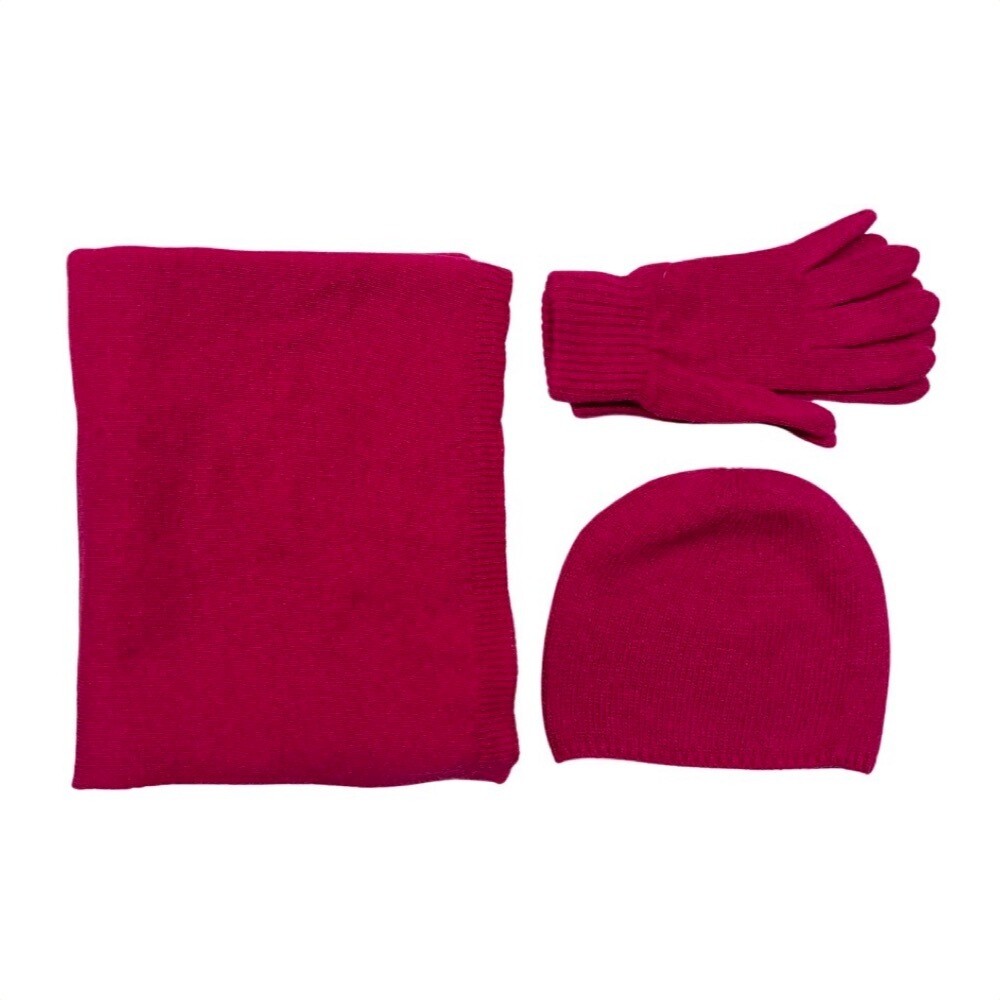 SG - Tris Kit sciarpa, cappello e guanti - Fuxia