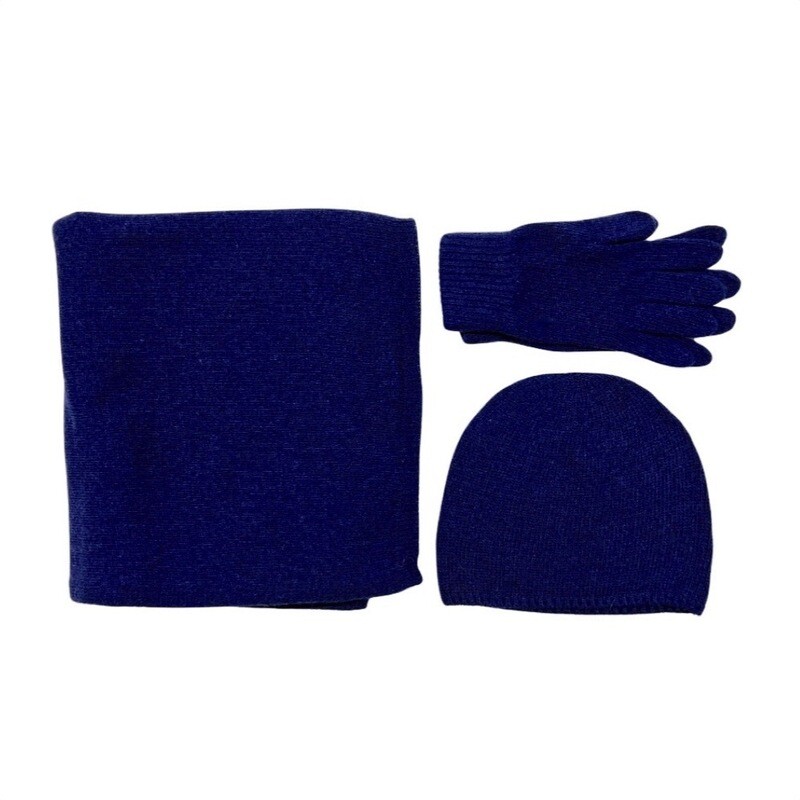 SG - Tris Kit sciarpa, cappello e guanti - Blu