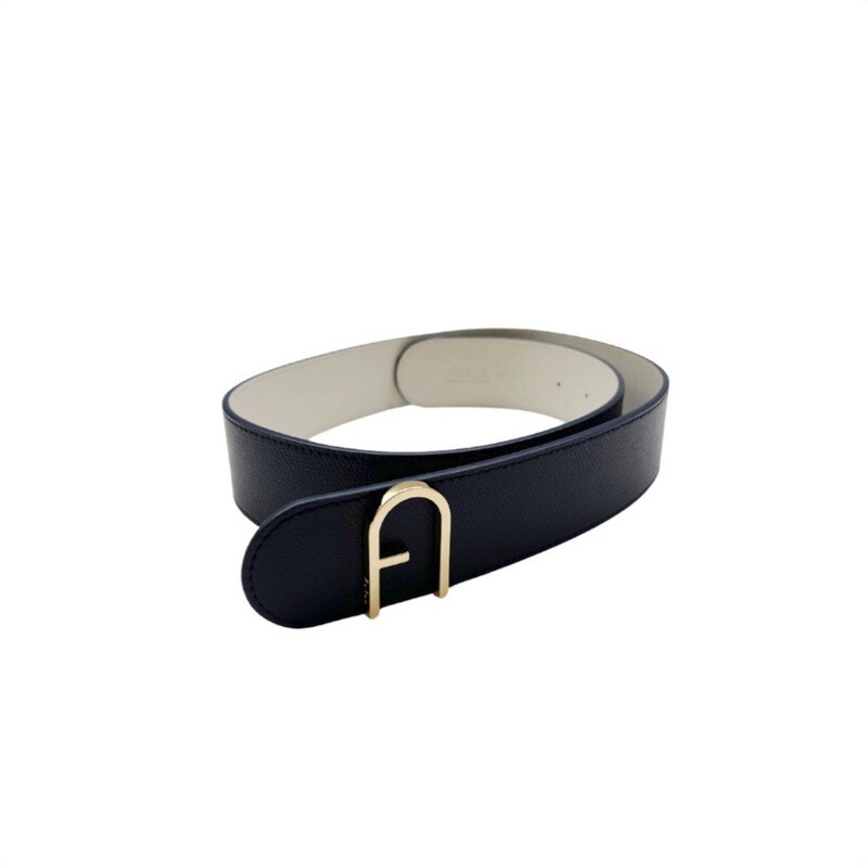 FURLA - Flow Cintura Reversibile [4cm] - Mediterraneo/Marmo