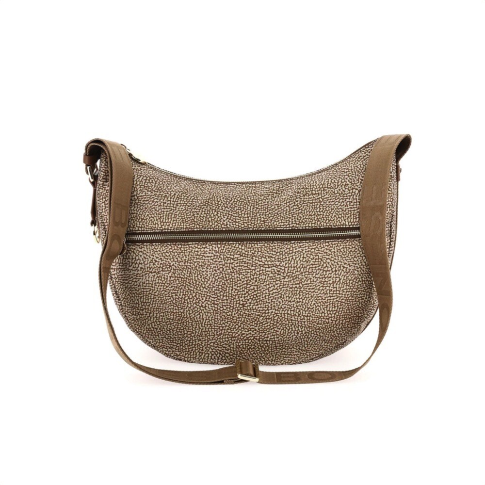 BORBONESE - Luna Bag Middle Nylon Riciclato OP con zip - Beige/Brown BORBONESE - Luna Bag Middle Nylon Riciclato OP con zip - Beige/Brown