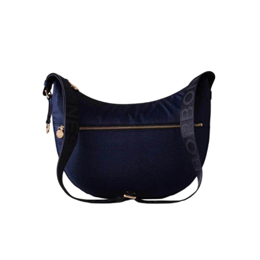 BORBONESE - Luna Bag Middle Nylon Riciclato OP con zip - Blue