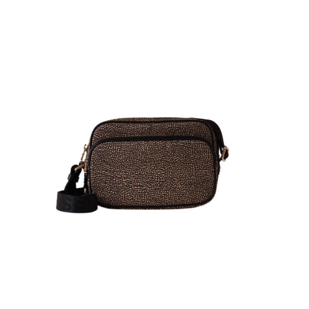 BORBONESE - Eco Line Camera case S - Op Natural/Black BORBONESE - Eco Line Camera case S - Op Natural/Black