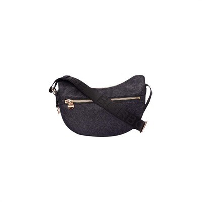 BORBONESE - Luna Bag Mini Nylon Riciclato OP con zip - Dark Black