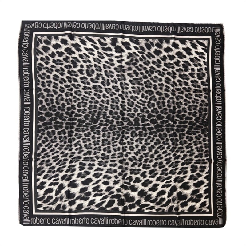 ROBERTO CAVALLI - Foulard Giaguaro Heritage 90x90 - Grey