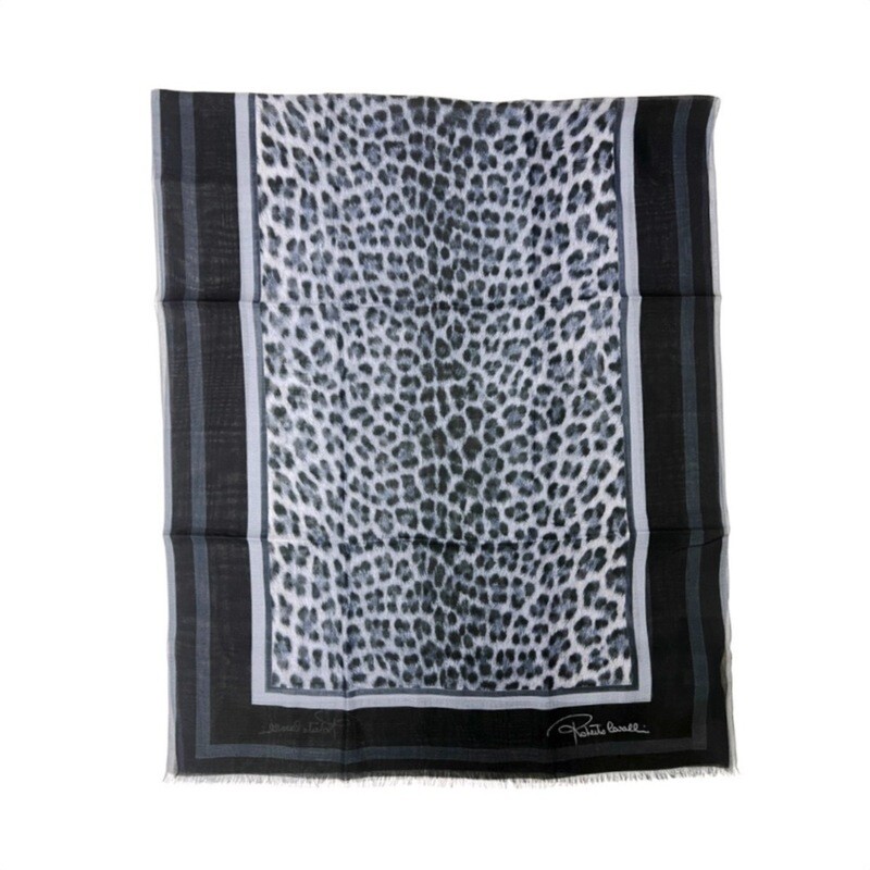 ROBERTO CAVALLI - Stola Giaguaro Heritage 70x180 - Blue