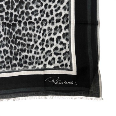 ROBERTO CAVALLI - Stola Giaguaro Heritage 70x180 - Grey