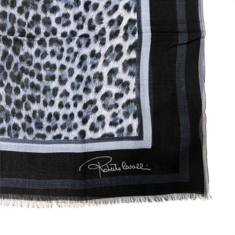 ROBERTO CAVALLI - Stola Giaguaro Heritage 70x180 - Blue