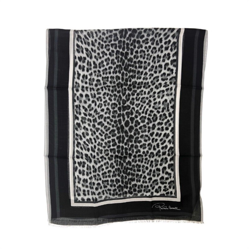 ROBERTO CAVALLI - Stola Giaguaro Heritage 70x180 - Grey