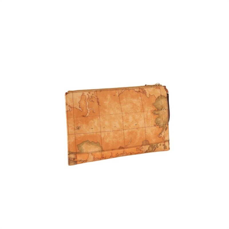 ALVIERO MARTINI - Geo Clutch piatta con polsiera - Natural