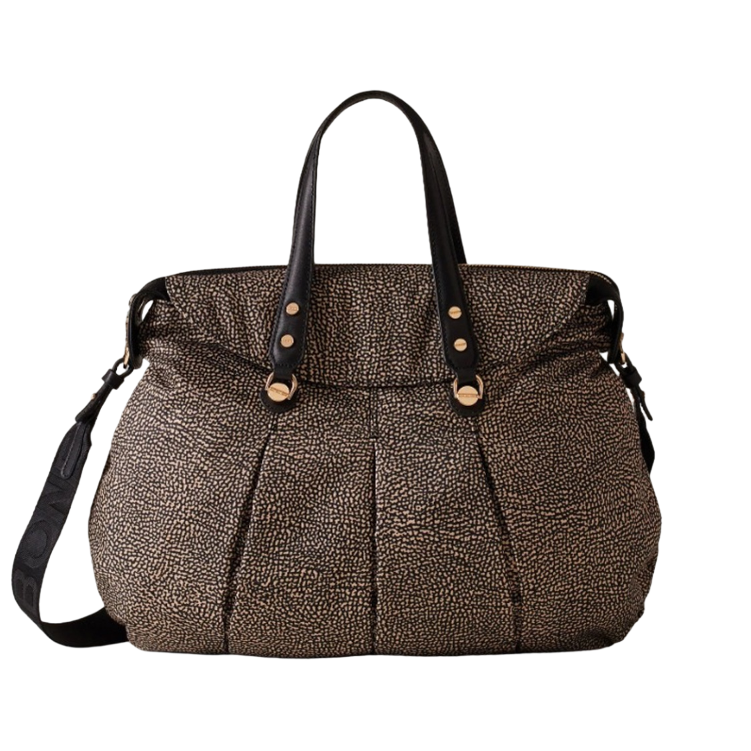 BORBONESE - Croissant Shopping Large - Op Natural/Black