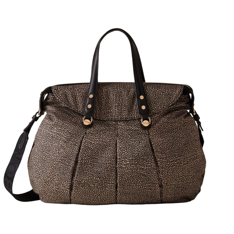 BORBONESE - Croissant Shopping Large - Op Natural/Black