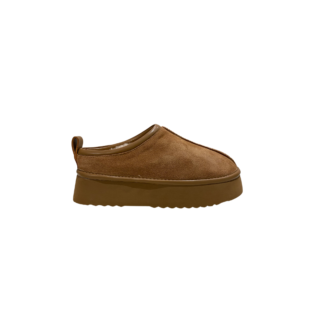HOOR - Mars Low sabot con pelo - Taupe